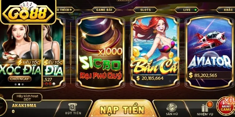 Toàn cảnh về sảnh bắn cá Go88 dành cho người mới
